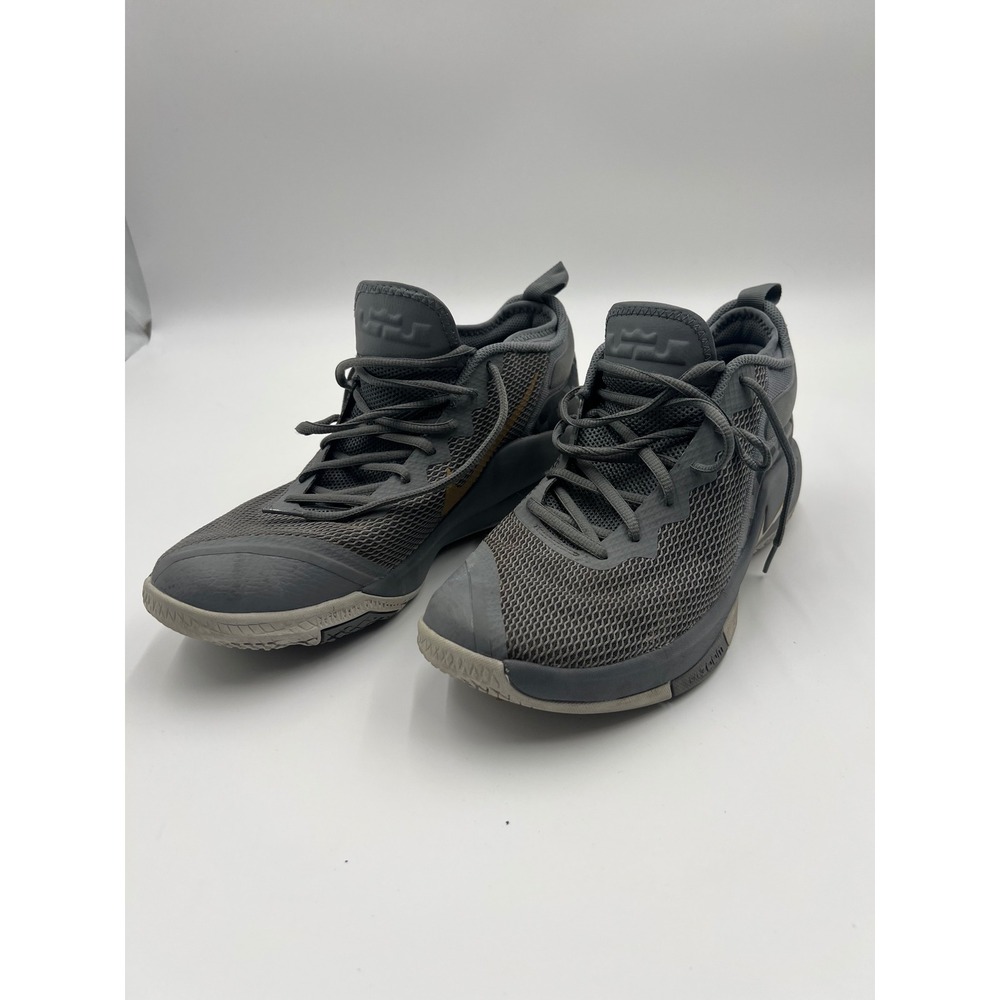 Nike LeBron Witness II Mens 9.5 Grey Gold Camo Basketball Shoes 942520-009